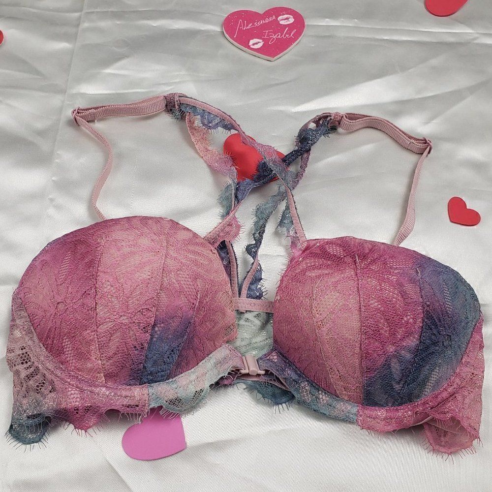 VS Pink Date Racerback Front Closure Shimmer